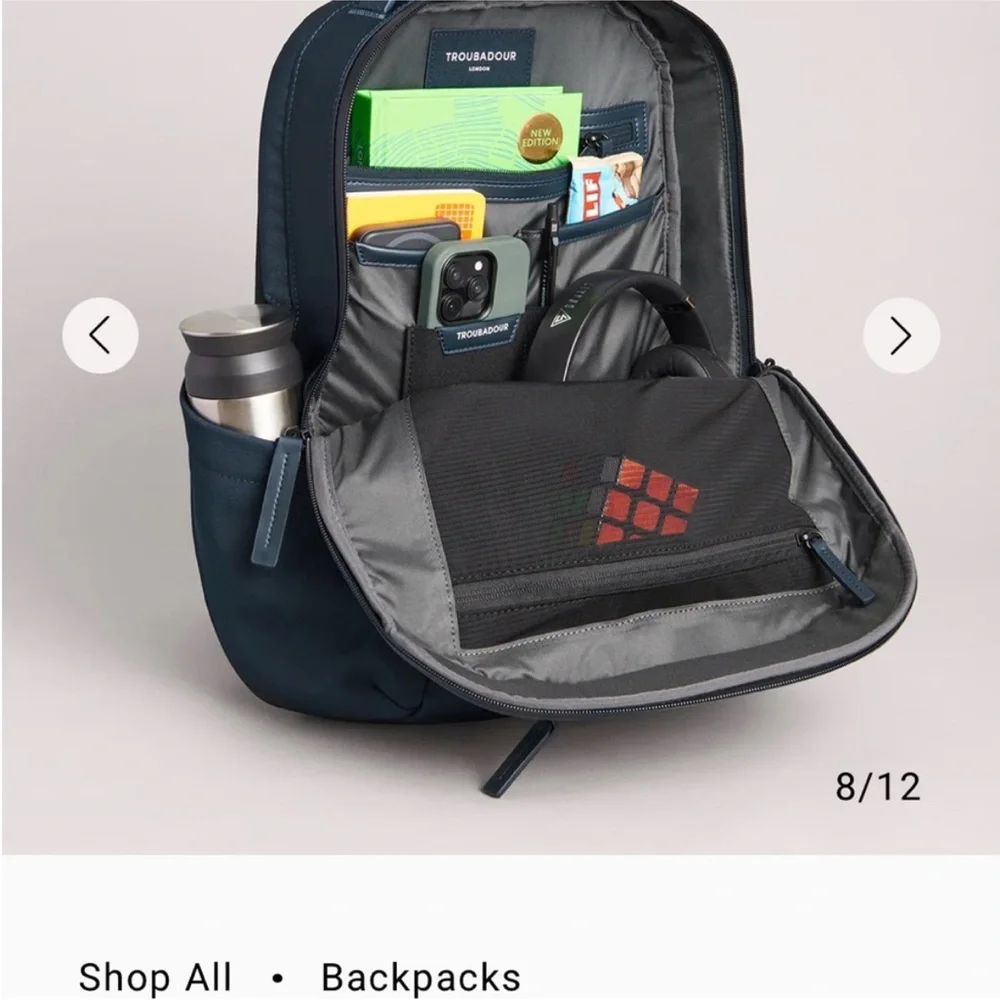 Troubadour Apex 3.0 Waterproof Laptop Backpack, Navy Blue